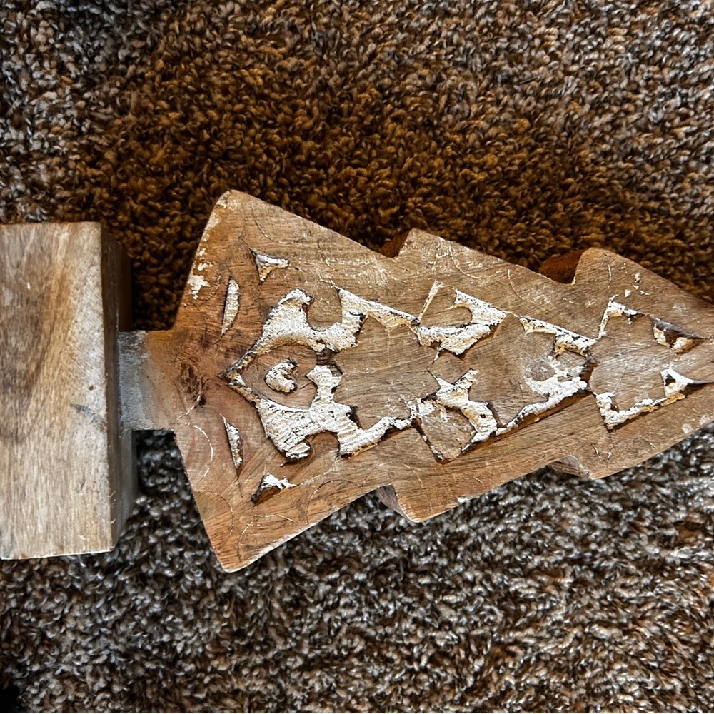 Rustic Wooden Holiday Tree Decor Set - Brown and Black - Picture 7 of 8